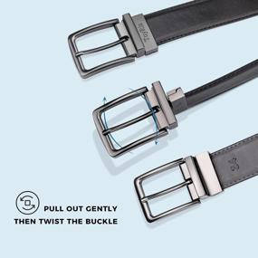 img 3 attached to Men's Classic Leather Reversible Buckle Accessories Belts by ToyRis
