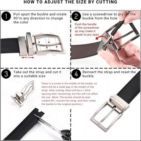 img 1 attached to Men's Classic Leather Reversible Buckle Accessories Belts by ToyRis