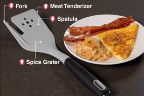 img 3 attached to FLIPFORK 4 In 1 Nylon Kitchen Utensil: Spatula, Fork, Dicer, Herb Grinder - Ideal For All Stoves And Griddles (Black)