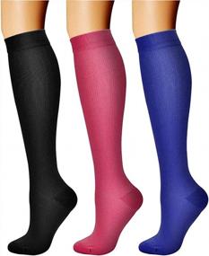 img 4 attached to Copper Compression Socks - Improve Circulation & Comfort All Day Long With CHARMKING'S 3 Pairs For Women & Men