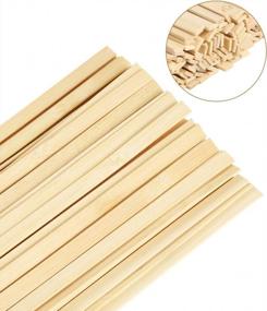img 1 attached to Удлиненные бамбуковые палочки для рукоделия, 400 шт., деревянные палочки длиной 15,7 дюйма и шириной 3/8 дюйма для рукоделия