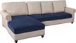 velvet l-shaped 4 piece sectional couch covers, navy - separate cushion covers for xl sofa 3 seater and 1 chaise - ideal for left/right sectional sofas logo