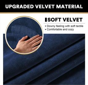 img 1 attached to Velvet L-Shaped 4 Piece Sectional Couch Covers, Navy - Separate Cushion Covers For XL Sofa 3 Seater And 1 Chaise - Ideal For Left/Right Sectional Sofas