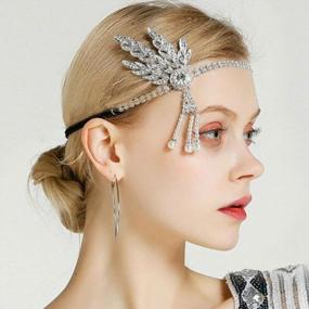 img 1 attached to Silver 1920'S Flapper Headband With Rhinestones, Pearl Tassel & Gatsby Headdress For Women & Girls