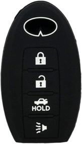 img 3 attached to 🔑 SEGADEN Silicone Cover Protector Case Holder Skin Jacket for INFINITI 4 Button Smart Remote Key Fob CV4508 - Black