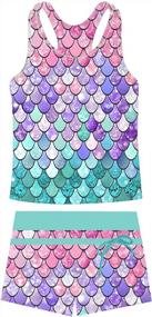 img 4 attached to Stylish And Comfortable Belovecol Girls' Two Piece Tankini Swimwear Set For All-Day Fun At The Beach