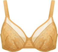 hsia women's lace floral minimizer underwire bra - full coverage plus size bra with unlined, unpadded design logo