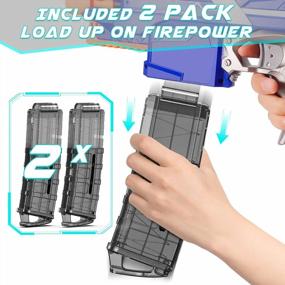 img 3 attached to 2 Pack 12-Dart Quick Reload Bullet Clips Compatible With Most Nerf Toy Dart Gun Magazines - SnowCinda Transparent Black