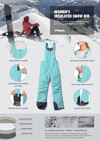 img 1 attached to Waterproof Winter Snow Bibs For Women By TSLA - Insulated Snowboard Overalls With Ripstop Ski Pants