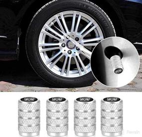 img 1 attached to 🚗 Dodge Car Valve Cap Universal Stem Cover: Compatible with Challenger, Dakota, Charger, Ram 1501, Durango, Caravan Series; Silver Accessory Pack of 4 Pieces