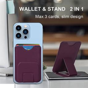 img 3 attached to CherryRed Magnetic Card Wallet Holder with Kickstand for iPhone 13/12 - Compatible with MagSafe