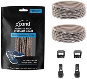 img 1 attached to XPAND Round Lacing: Elastic No Tie Shoelaces With Quick Release Tension Control - One Size Fits All For Adults And Kids Shoes - Enhanced SEO