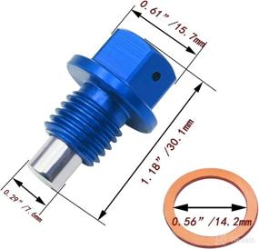 img 3 attached to 🔧 Taiss Magnetic Drain Plug (Blue), M14x1.5 Oil Sump Drain Nut Drain Bolt for Efficient Vehicle Maintenance