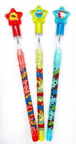 img 2 attached to 🦸 Tiny Mills Superhero Push Pencil Assortment – 24 Pcs, Text Multi-Point, Stackable, with Eraser: Ideal for Superhero Birthday Parties, Carnival Goodie Bags, Classroom Rewards, Pinata Fillers!