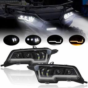img 4 attached to 2PCS LED Headlights Assembly For Polaris Sportsman, SAUTVS LED Head Lights Front Lamps With High-Low Beams DRL Turn Signal Light For Polaris Sportsman XP 1000 SP 850 570 450 2017-2022 Accessories