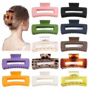 img 4 attached to Large Hair Claw Clips,LetsFunny 12 Pack 4.13" Hair Clips For Thick Hair/Thin Hair,Strong Hold Nonslip Big Hair Clip Fashion Hair Styling Accessories Birthday Business Christmas Gifts For Women Girls