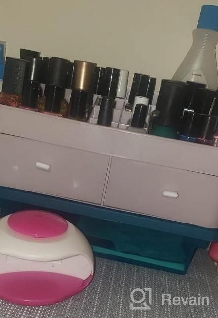 img 1 attached to Green Desk Cosmetic Organizer With Drawers For Skincare And Makeup Storage - Perfect For Bathroom, Dressing Table, Countertop, And Vanity - Ideal For Brushes, Lotions, Lipsticks, And Nail Polishes review by Erik Haynes