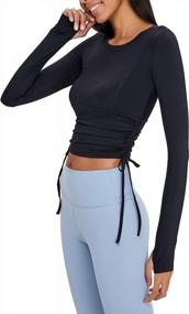 img 3 attached to Women'S Long Sleeve Athletic Shirts With Thumb Holes For Yoga, Gym, And Workout - Yaluntalun Workout Tops And Gym Clothes