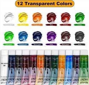 img 3 attached to Color Your Creations With 12 Shades: Non-Toxic Glass Paint Set For DIY Projects On Porcelain, Glass, Ceramic And More!