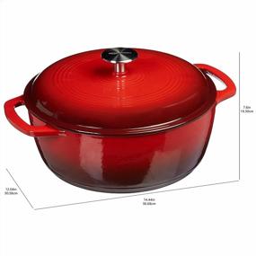 img 1 attached to Amazon Basics Enameled Cast Iron Covered Dutch Oven, 7.3-Quart, Red