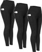 3 pack women's leggings w/ pockets, tummy control & high waisted - perfect for workouts & yoga! 1 logo