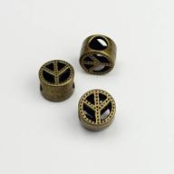 lollibeads (tm) jewelry making antique brass bronze vintage style round bead spacer with large hole ~hollow peace~ (30 pcs) logo
