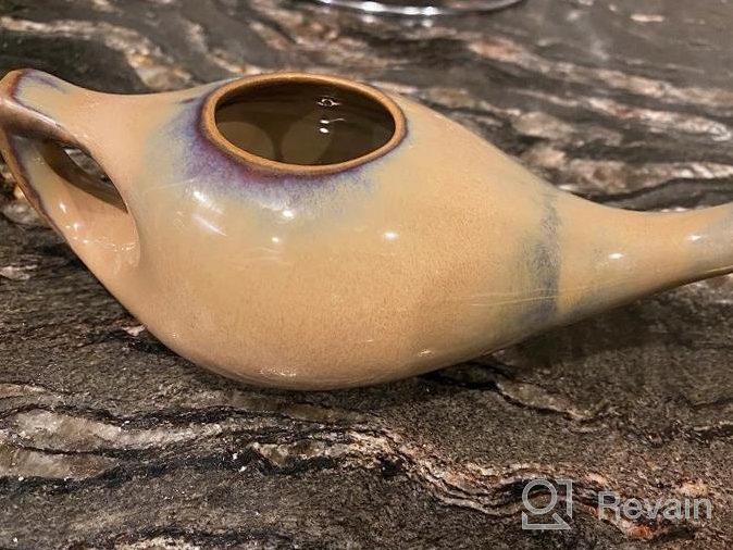 img 1 attached to Chocolate-Colored Ceramic Neti Pot For Effective Sinus Rinse And Nasal Wash With Salt, Dishwasher Safe, And 225Ml Capacity review by Jay Brock