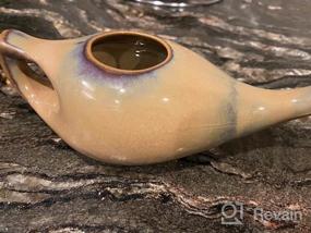 img 5 attached to Chocolate-Colored Ceramic Neti Pot For Effective Sinus Rinse And Nasal Wash With Salt, Dishwasher Safe, And 225Ml Capacity