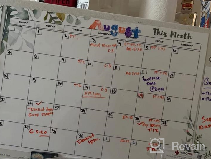 img 1 attached to Magnetic Calendar For Refrigerator (Floral) Set Of 3 Magnetic Dry Erase Calendar: Monthly Magnetic Fridge Calendar 17 X 12 Inch, Shopping List & To Do List 4 X 8 Inch 3 X Markers & 1 X Eraser review by Guadalupe Culii