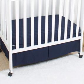 img 3 attached to Pleated Mini Crib Skirt: Soft Microfiber Bed Skirt With Durable Platform, Navy Blue, 24" X 38" And 12" Drop Dust Ruffle – Ideal For Portable Cribs, Silk-Looking Finish, Easy To Wash