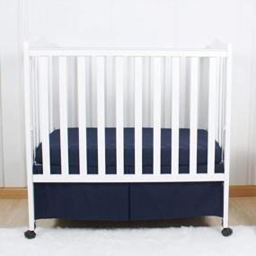 img 4 attached to Pleated Mini Crib Skirt: Soft Microfiber Bed Skirt With Durable Platform, Navy Blue, 24" X 38" And 12" Drop Dust Ruffle – Ideal For Portable Cribs, Silk-Looking Finish, Easy To Wash