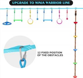 img 2 attached to 2X50Ft Ninja Warrior Полоса препятствий для детей - 9 аксессуаров для слэклайна, качели для скалолазания и многое другое!