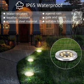 img 1 attached to 8 Pack Warm White Solar Ground Lights - Waterproof Outdoor Garden Landscape Lighting For Yard Walkway Patio Lawn Driveway Decoration