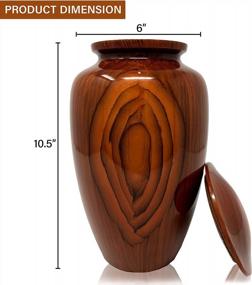 img 3 attached to Handcrafted Funeral Memorial Chestnut Brown Cremation Urn For Human Ashes Adult - Smartchoice