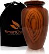 handcrafted funeral memorial chestnut brown cremation urn for human ashes adult - smartchoice logo