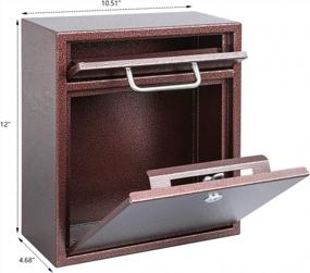 img 2 attached to KYODOLED Steel Key Lock Mail Boxes Outdoor,Locking Wall Mount Mailbox,Security Key Drop Box,12Hx 10.51Lx 4.68W Inches,Bronze Large