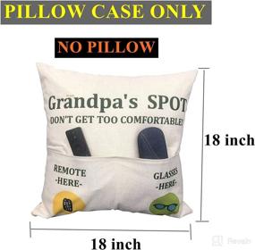 img 3 attached to 🎁 Unique Grandpa Gifts: 2-Pocket Grandpa’s Spot Throw Pillow Covers 18x18 Inch with Engraved Spoon - Perfect Presents for Papa, Granddad on Father’s Day, Birthday, Christmas, Thanksgiving