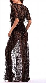 img 2 attached to Be The Spotlight With CRESAY Women'S Sequin Long Dress Kimono Robe