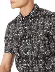 img 3 attached to Men'S Printed Poplin Shirt With Standard Fit And Short Sleeves By Goodthreads