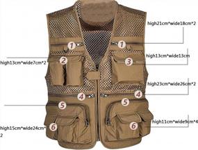 img 3 attached to Mens Summer Outdoor Vest: Flygo Safari Fishing Travel Photo Pockets For Work & Play