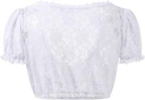 img 1 attached to Women'S White Blouse Dirndl Crop Top Bavarian Oktoberfest Classic Clearlove