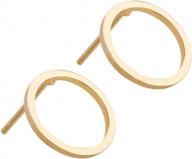 20 шт. минималистичные круглые серьги-гвоздики benecreat - покрытие из настоящего золота 18 карат на день святого валентина, юбилеи и сувениры логотип