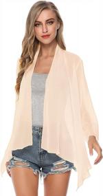 img 4 attached to Stylish Summer Essential: Sheer Chiffon Kimono Cardigan For Women