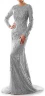 long sleeve mermaid lace formal gown for women: perfect mother of the bride dress by macloth logo
