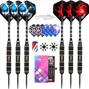 img 4 attached to Steel Tip Darts With Aluminum Shafts - 20/22/28/30/34/40G Weight Set + Sharpener, Tool, Extra Flights And Protectors.