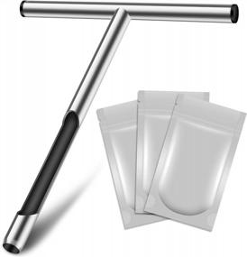 img 4 attached to LOSTRONAUT Soil Sampler Probe 12 Inch - Tubular Contractor Grade Enforced T Handle - Stainless Steel With Core Sampling Area - Includes Soil Sample Kit Test Bags - For Garden Lawn Farm Or Golf Course