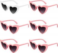 get ready to turn heads with 6 pack of vintage heart-shaped cat eye sunglasses for women: perfect bulk purchase for bridal or bachelorette parties! logo