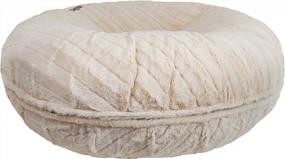 img 3 attached to Extra Plush Faux Fur Circle Dog Bed With Waterproof Lining And Removable Washable Cover - Calming Bed For Dogs - Bessie And Barnie Bagel Dog Bed In Multiple Sizes And Colors