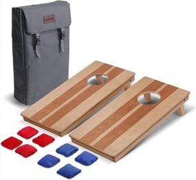 img 4 attached to Bring The Fun Anywhere With GoSports Portable Cornhole Game Set - Classic Or Wood Designs, Perfect For Indoor And Outdoor Play, 6 Bean Bags Included