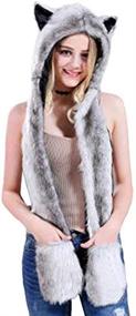 img 1 attached to HomDSim Spirit Animal Hoodie Mittens Girls' Accessories - Cold Weather